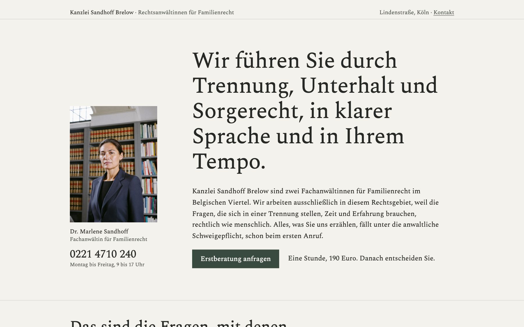 Startseite Kanzlei Sandhoff Brelow am Desktop